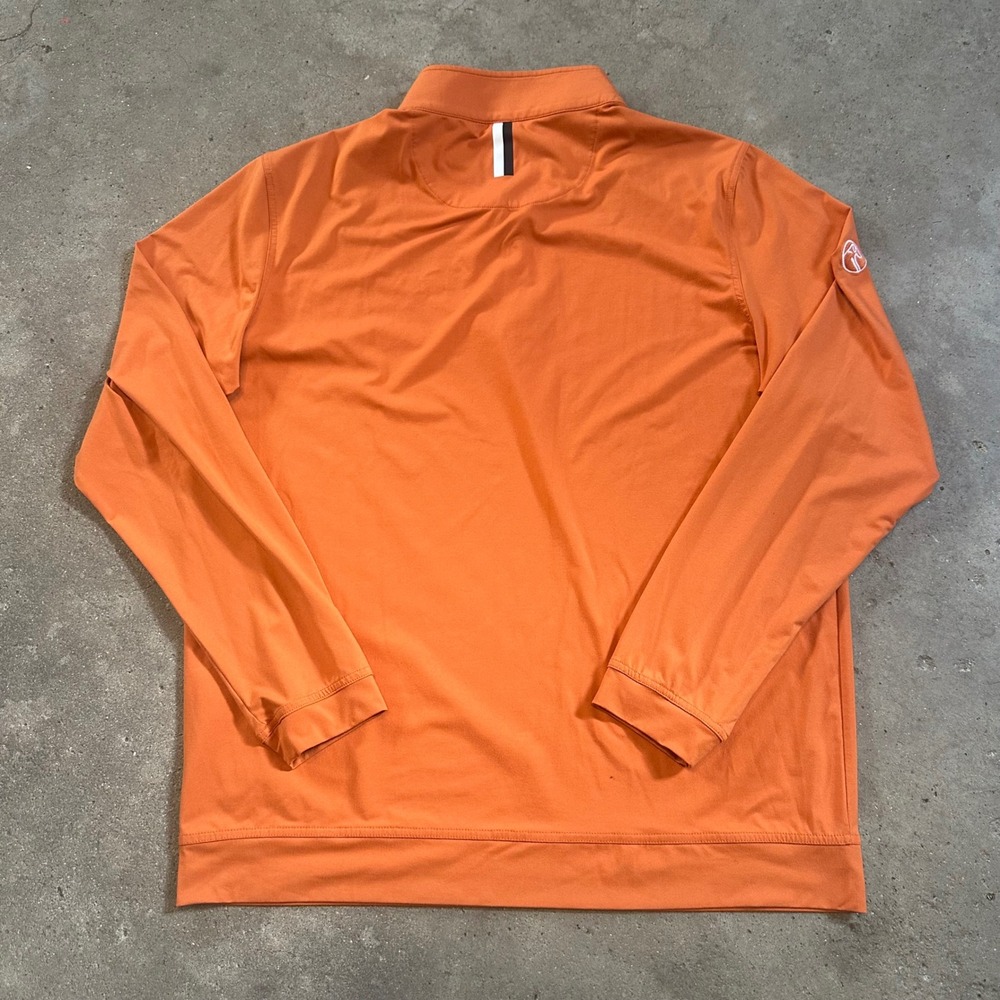 Rhoback 1/4 Zip Pullover Mens Large Orange Texas Longhorns Performance Stretch - Picture 8 of 11